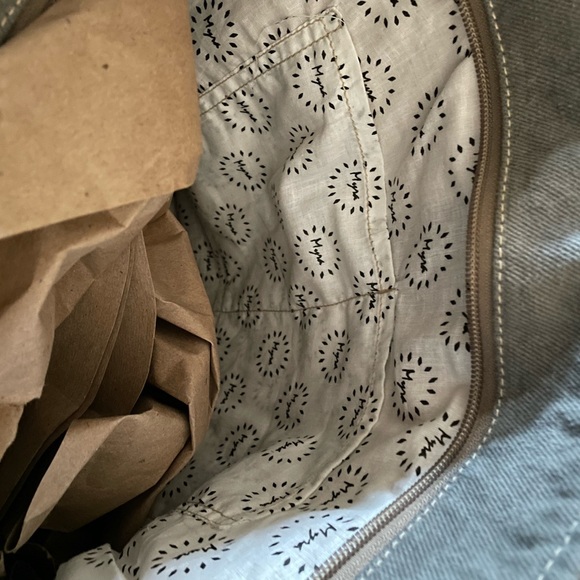 Myra Leather and Fabric Superstar Tote Bag NWT 16 X 16 - Picture 7 of 15